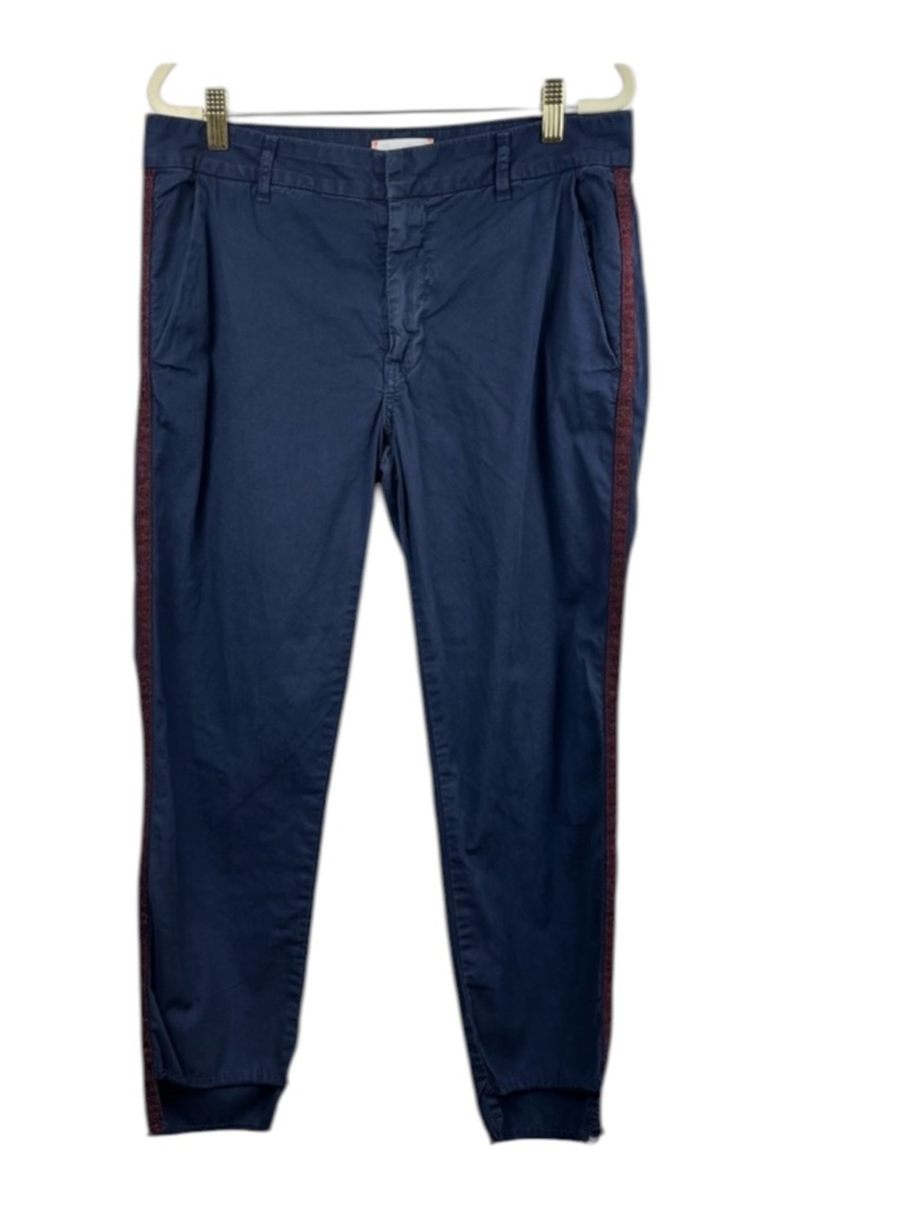 Sundry Anthropologie Stripe Roll Up Trouser Pant Navy Blue Size 29